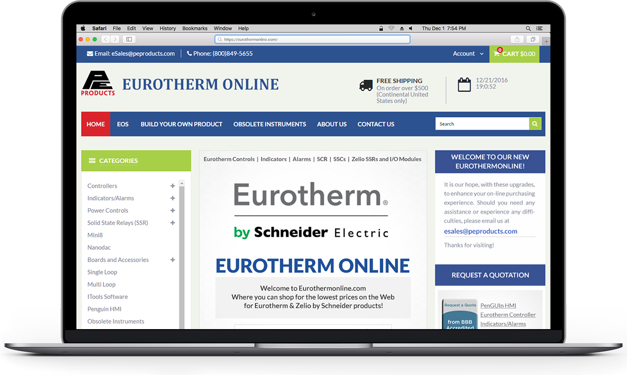 RNF Technologies provided custom web design services to Eurotherm